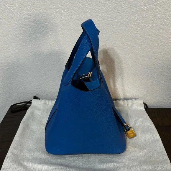 HERMES Picotin 18 Taurillon Clemence Gold Hardware Stamp Y 2021 Color Mykonos - Picture 4 of 10